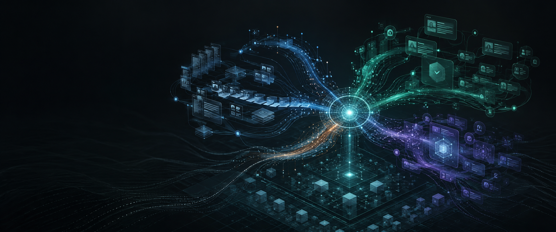 Traditional search, direct-answer discovery and generative AI discovery connected to the same underlying business information.