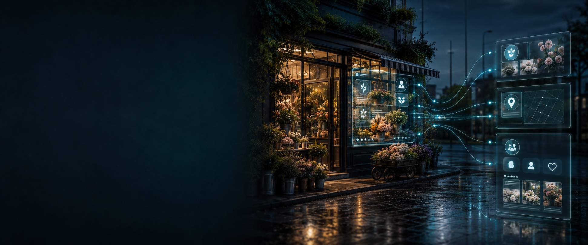 A small business connected to intelligent products and shared digital business context.